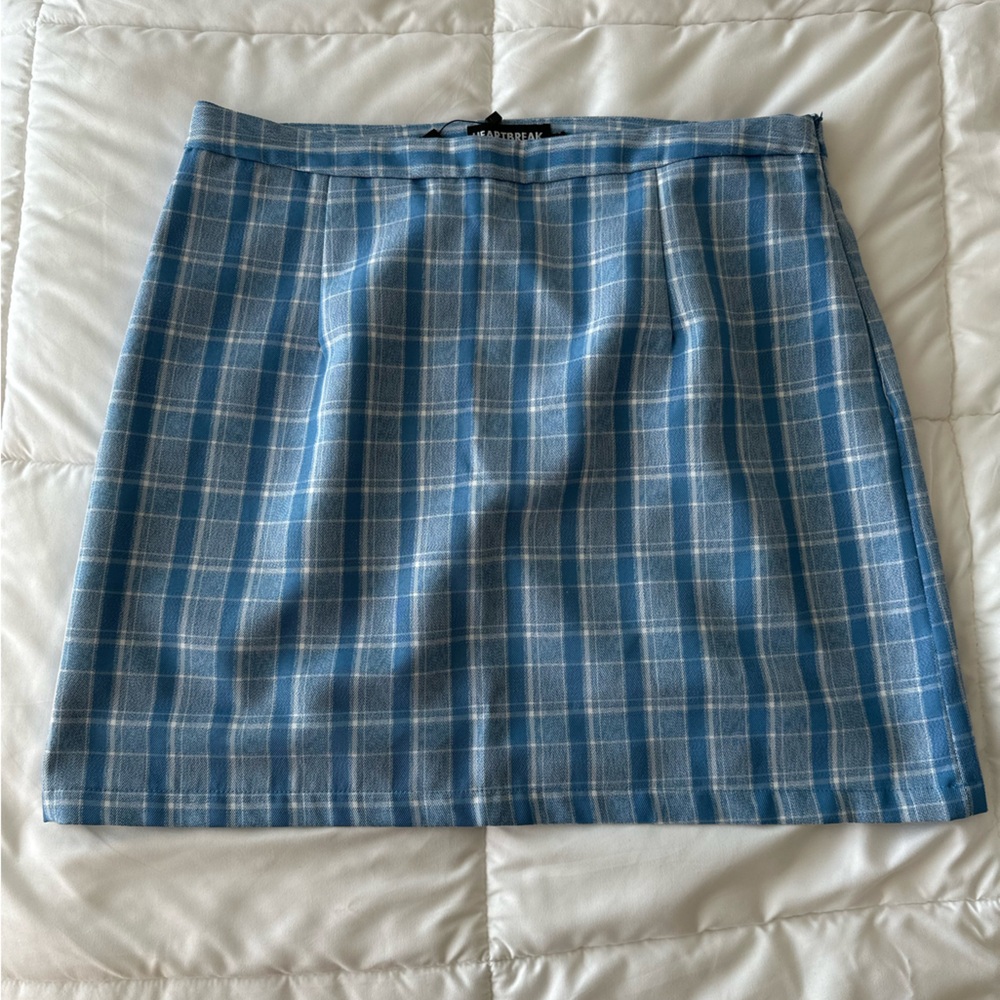 NEW | ASOS Heartbreak Tailored Mini Skirt | Blue Check | US 12